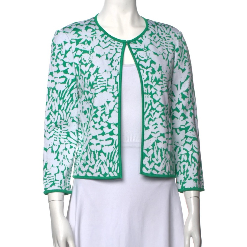 St. John. Printed Crew Neck Sweater
